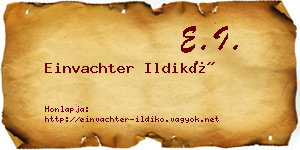Einvachter Ildikó névjegykártya