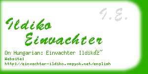 ildiko einvachter business card